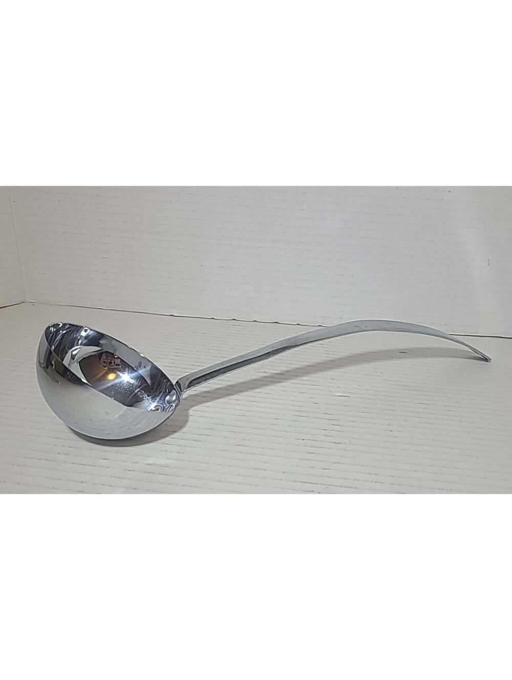 Vintage Irvin Ware Chrome Soup Ladle USA 12.5" Curved Handle